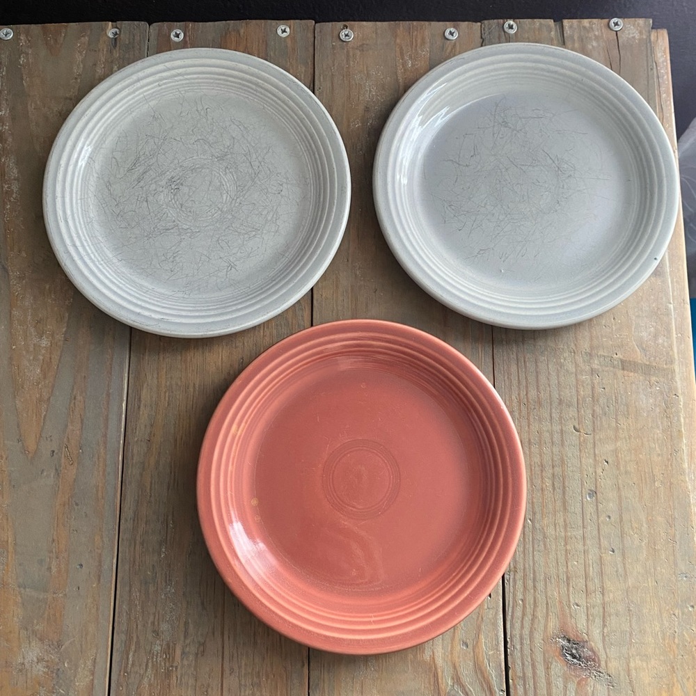 Old vintage Fiestaware set of 3 bread and butter plates